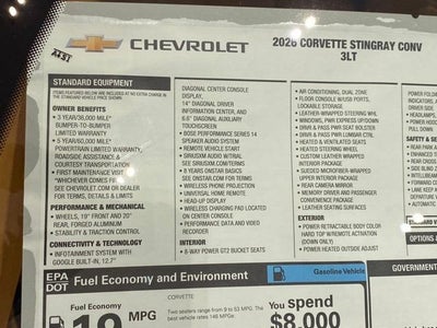 2026 Chevrolet Corvette Stingray 3LT