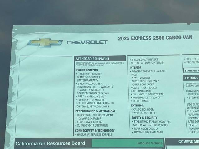 2025 Chevrolet Express Cargo 2500 Base