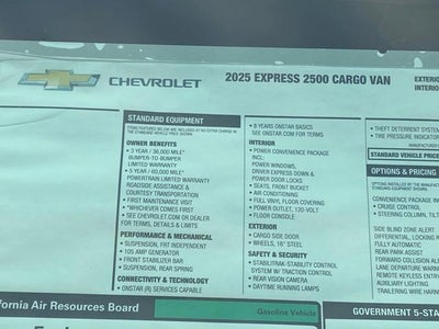 2025 Chevrolet Express Cargo 2500 Base