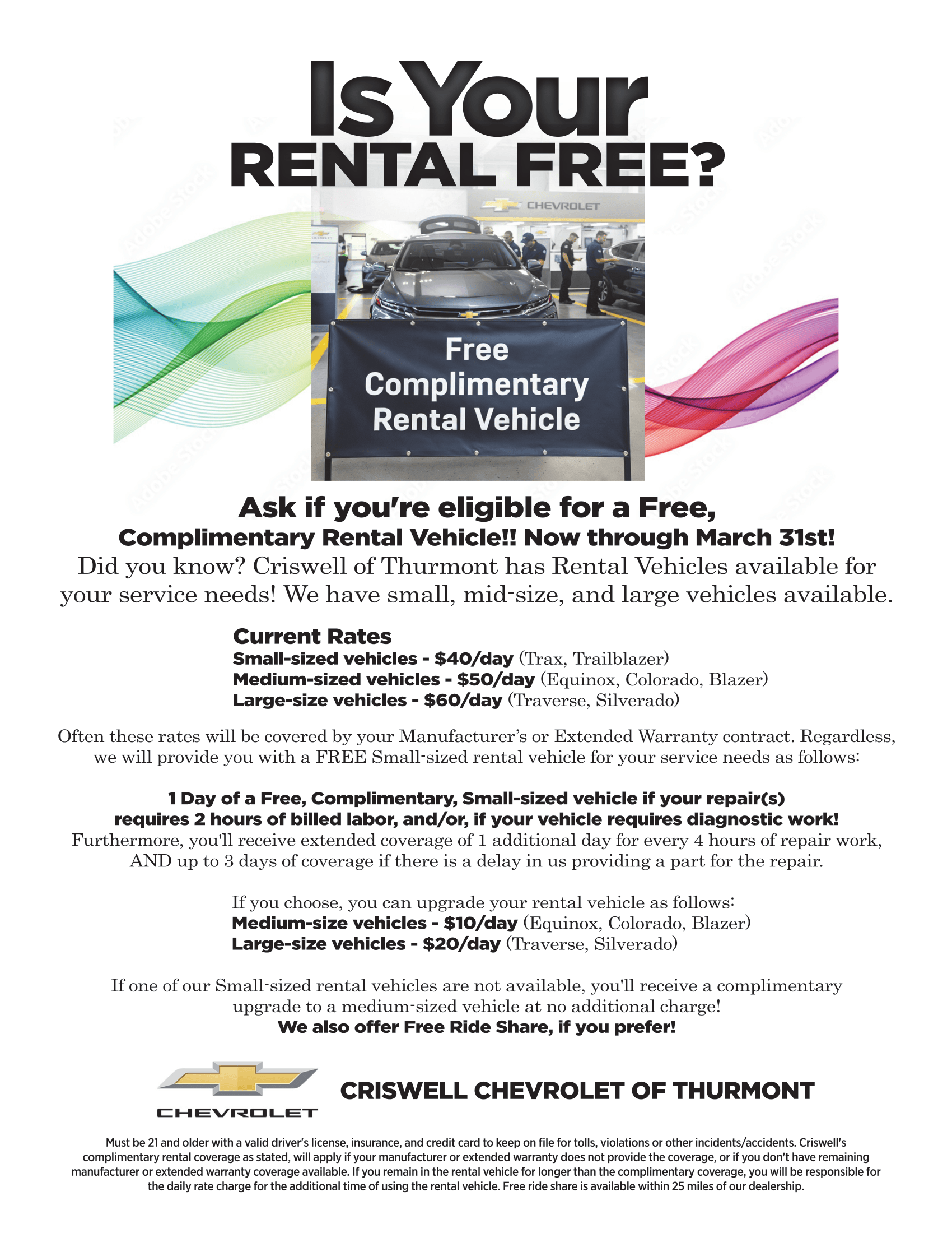 Criswell Chevrolet Service Rental Vehicles