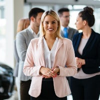 smiling sales people